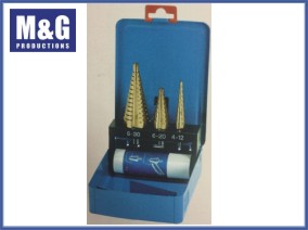 Straight Flute Step Drill Set, TiN coated